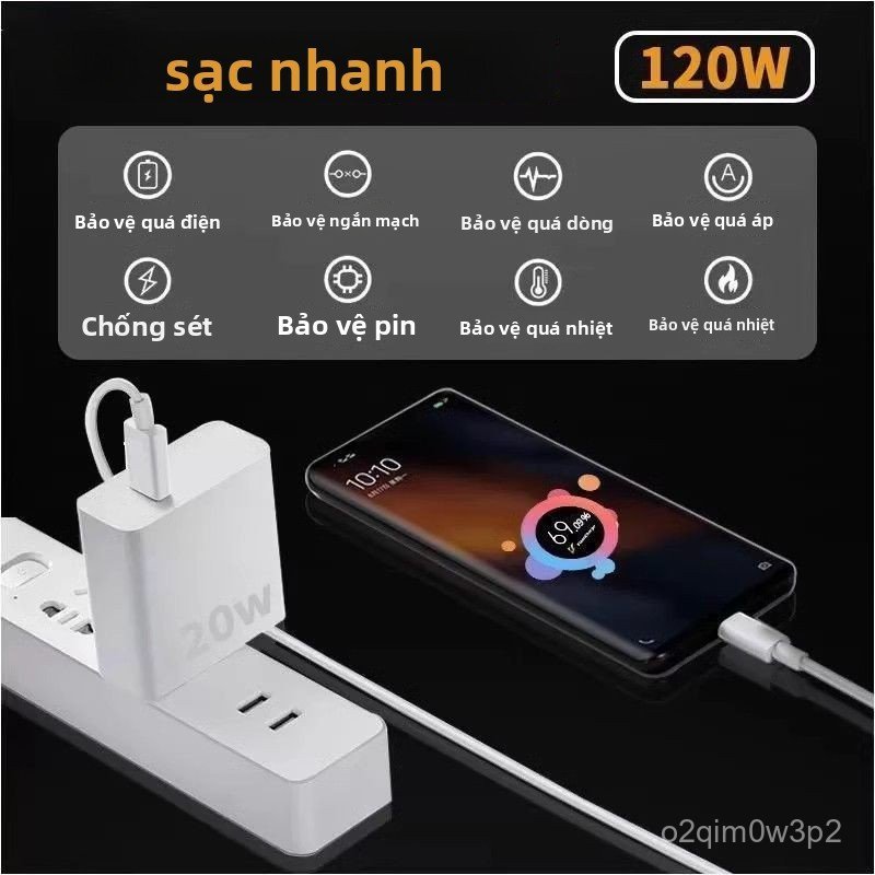 Củ sạc nhanh 120W cổng Type-C cho Vivo iQOO Neo/X series công suất cao