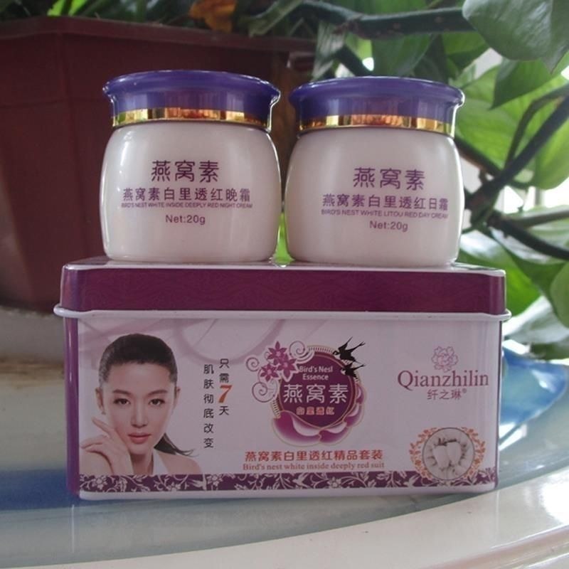 Xianzhilin Bird 's Nest Làm trắng trơn Red Boutique Bộ loại bỏ tàn nhang Kem ban ngày Kem ngủ 2 tron