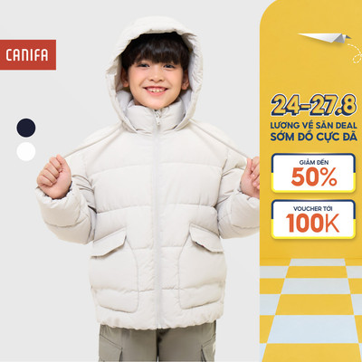 Áo khoác chần bông bé trai CANIFA áo phao có mũi siêu nhẹ siêu ấm 2OT25C004