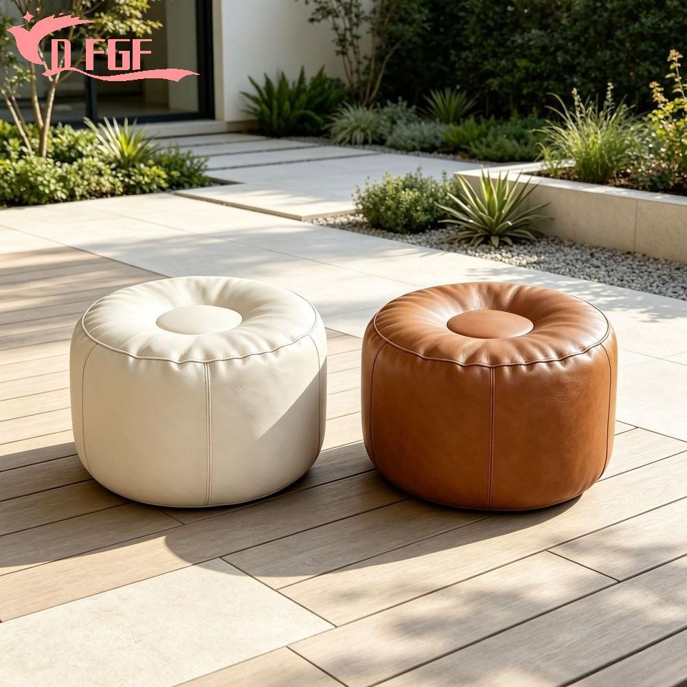DFGF Pumpkin Pouf Cover, Da PU Tối Giản Ghế Đệm, Sofa Footstool Cover Chống Trơn Trượt Unstuffed Dun