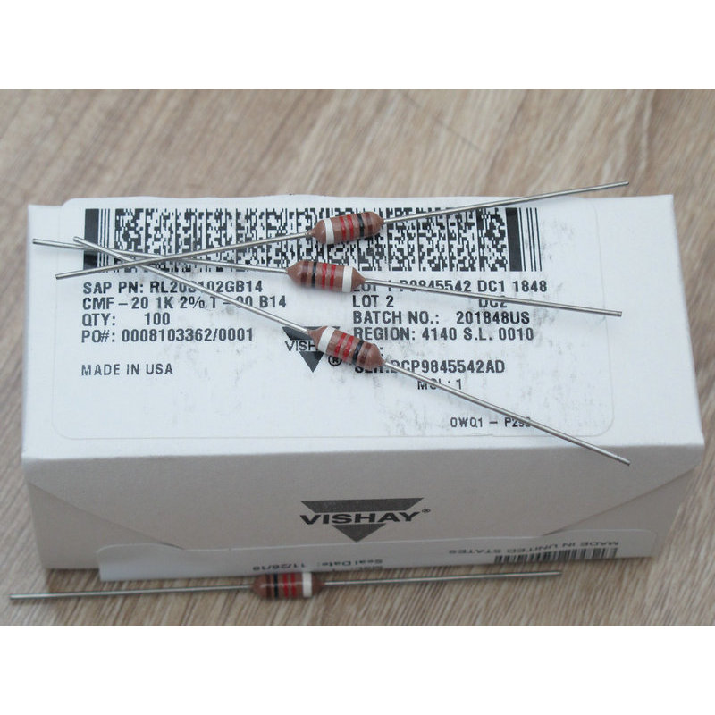 VISHAY-DALE 10R 150R 1K 3,9K Điện Trở 0.5W 1 / 2W Tất Cả Đồng Không Từ Tính Nhập Khẩu Chính Hãng