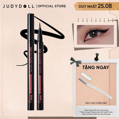 Bút Kẻ Mắt Nước Đen Đậm JUDYDOLL Ink Glider Liquid Eyeliner Nét mảnh mướt Đều mực Chống lem Chống Nước Lâu trôi 30h 0,5ml