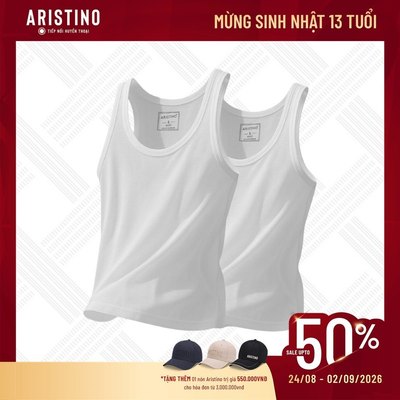[Combo 2] ARISTINO Combo 2 Áo Ba Lỗ Tanktop Nam Cotton ATT001EXP02 100% Cotton Mềm Mại Thoáng Khí Thấm Hút Mồ Hôi