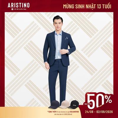 Bộ Suits Nam Xanh Kẻ Aristino Premio ASU0110S4