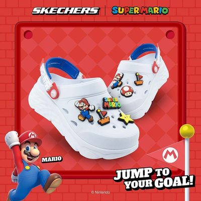 Giày Clog Nữ Skechers Nintendo Foamies Max Cushioning - 800031-WHT