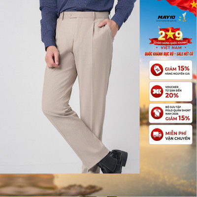 Quần âu nam có ly May 10 mã 020125259CL VS007