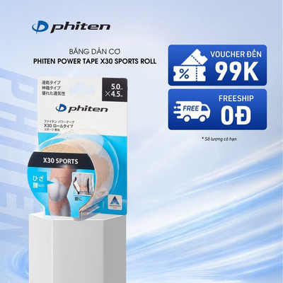 Băng Dán Cơ Thể Thao Cuộn Phiten Power X30 Không Logo Màu Be (5.0CMx4.5M) - Phiten Power Tape X30 Sports Roll (No Logo)