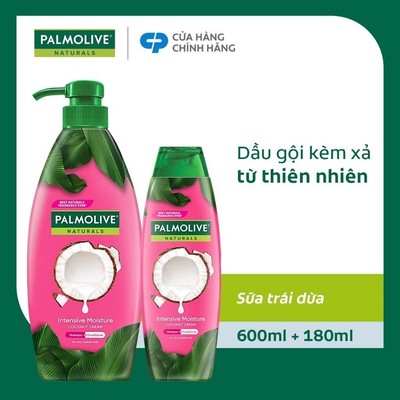 Bộ 2 Dầu gội Palmolive kèm xả 2-trong-1 chiết xuất thiên nhiên 600ML và 180ml