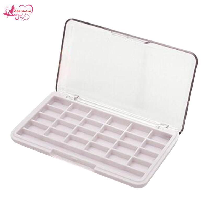 24 khe DIY Eyeshadow Palette Lipstick Pressed Powder Case w / Brush Slot