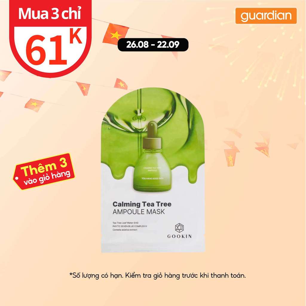 Mặt Nạ Gookin Tràm Trà Phục Hồi, Dịu Da Nhạy Cảm 30ml | Guardian Việt Nam