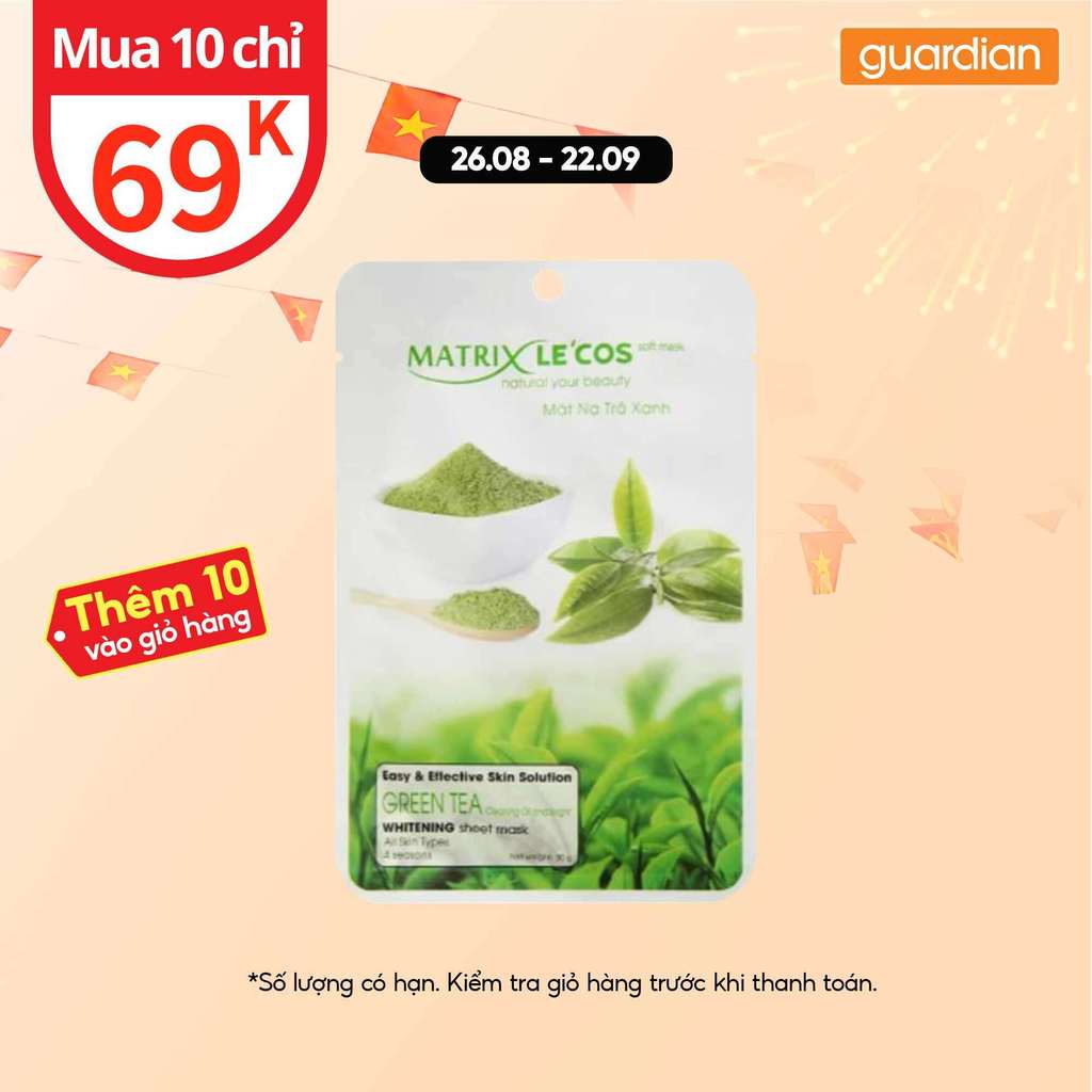 Mặt Nạ Dưỡng Da Matrix Trà Xanh Giúp Ngừa Lão Hoá 30Gr