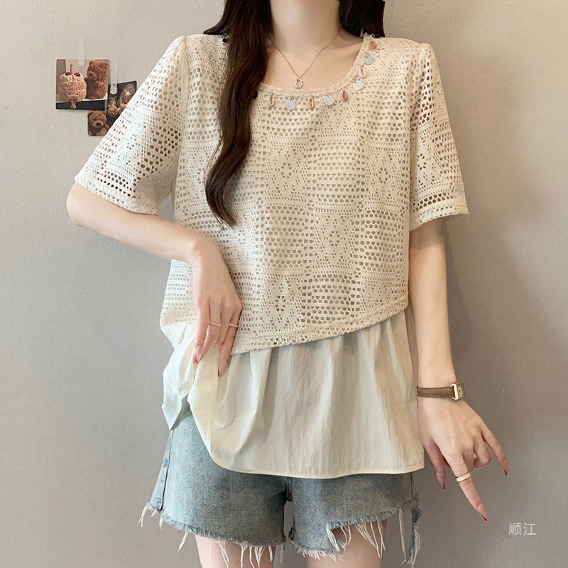 Top Slimmer Look Phong cách phương Tây All-Match Light Apricot Influencer Bán chạy