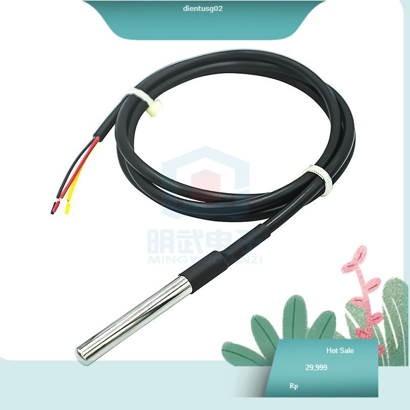 190 Dây Đo Cảm Biến Nhiệt Độ DS18B20, Chống nước, không gỉ, Cáp chống thấm DS18B20 độ chính xác cao