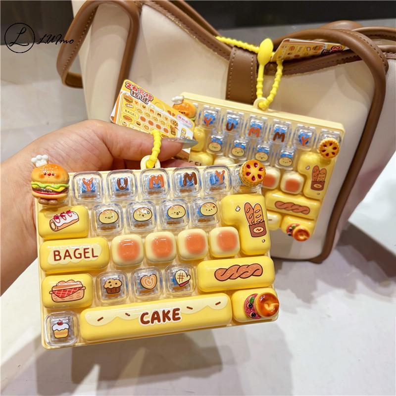 LUImo Burger Bagel Cli Dpression Móc Khóa 1 Cái 26 Nút Chìa Khóa Mini Fidget Đồ Chơi Di Động Giảm Că