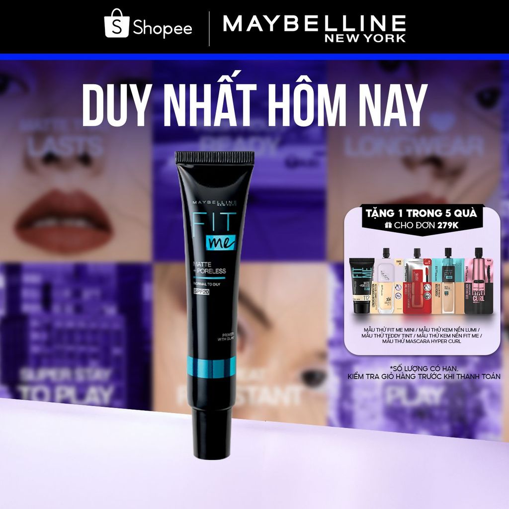 Kem Lót Kiềm Dầu Ngăn Xuống Tông SPF 20 Fit Me Primer Matte+Poreless Maybelline New York 30ml