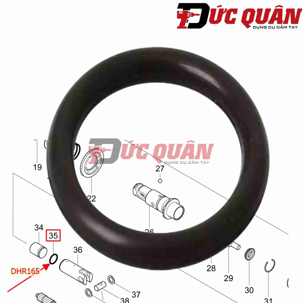 Vòng đệm cao su búa gõ máy DHR165/ HR65/ HR162/ HR1830
