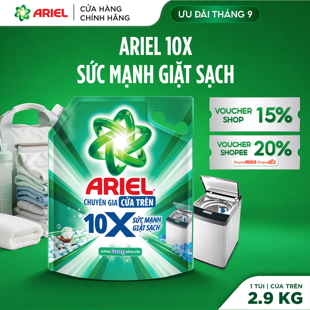 Nước Giặt Cửa Trên ARIEL 10X Giặt Nhanh 2.9KG