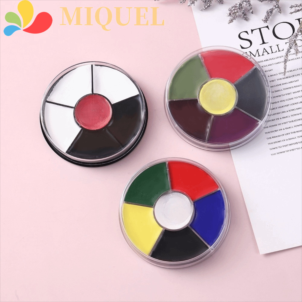 MIQUEL Face Paint Palette, Kích hoạt nước 6 màu Body Paint Palette, Body Painting Makeup Clown Face 