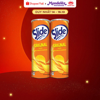 Bánh Lát Snack Khoai Tây Slide Vị Tự Nhiên, Combo 2 Lon X 145G