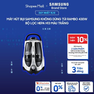 [MIỄN PHÍ VẬN CHUYỂN] Máy Hút Bụi Samsung Không Dùng Túi Rambo 430W Bộ Lọc HEPA H13 Màu Trắng VCC8835V37/XSV