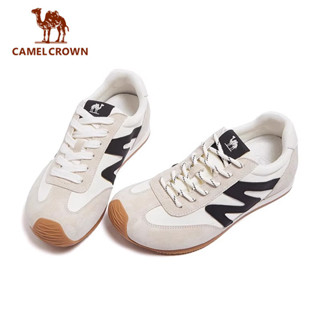 CAMEL CROWN SPORTS Giày Nữ Retro Đế Mỏng Trắng Tăng Chiều Cao Huấn Luyện Thường Ngày Nam