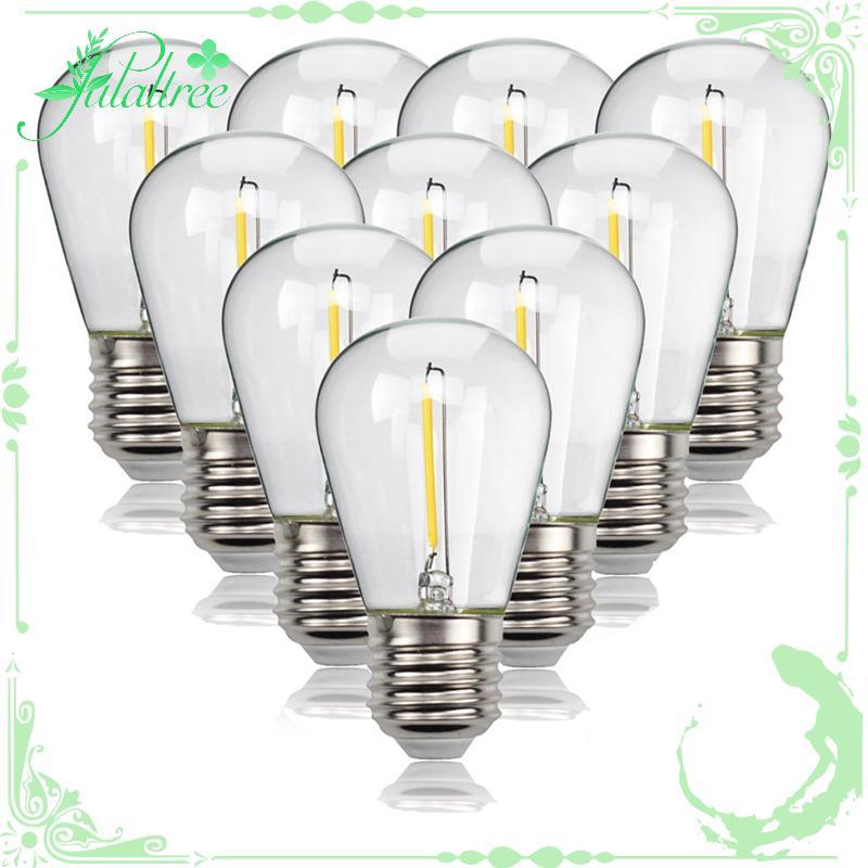 [fulaltree] Đèn dây LED chống vỡ 10 chiếc Đế trắng ấm 2700K E27 chống nước Thích hợp cho ngoài trời 