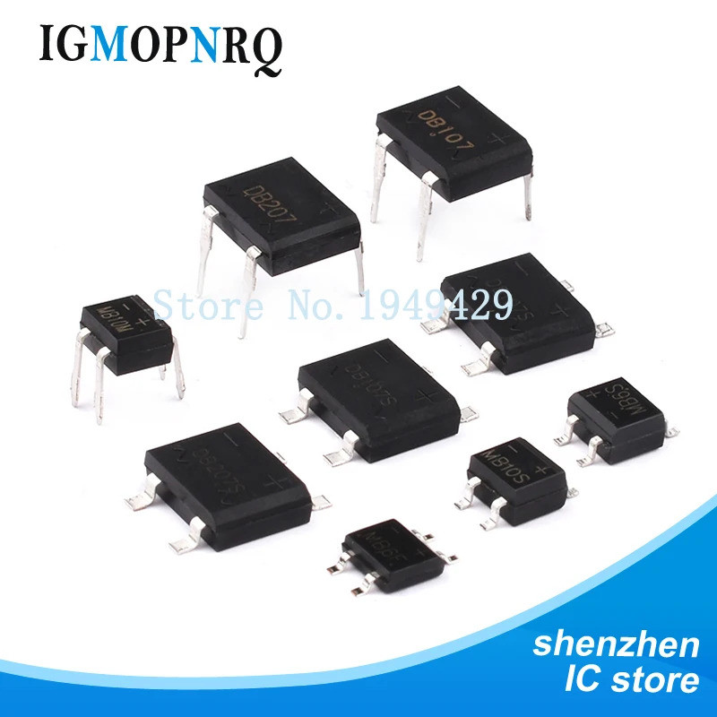 5 Chiếc MB6F MB6S MB10S MB6M DB107S DB157S DB207S DB107 DB207 Chỉnh Lưu Cầu SOP DIP