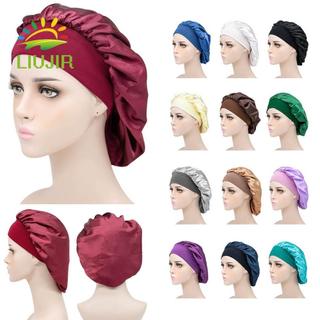 LIUJIR Mũ Tắm Thời Trang Lụa Tắm Thoải Mái Chăm Sóc Tóc Mũ Tắm Đầu Nắp Satin Bonnet