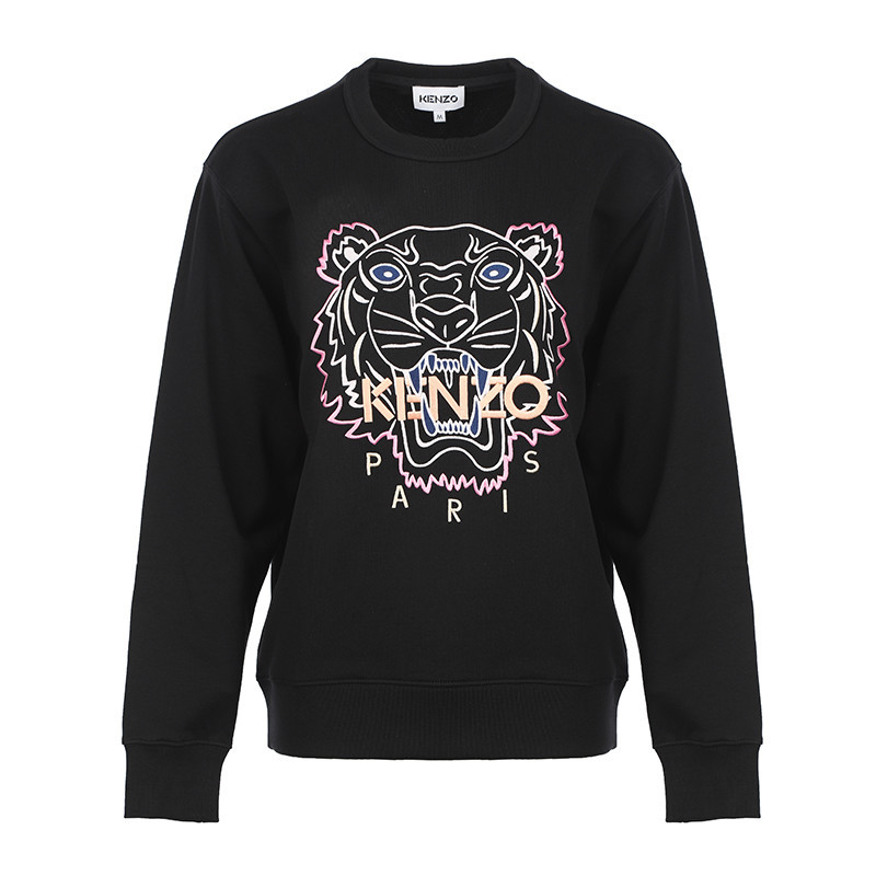 kenzo Áo len cổ tròn dáng rộng in hình đầu hổ