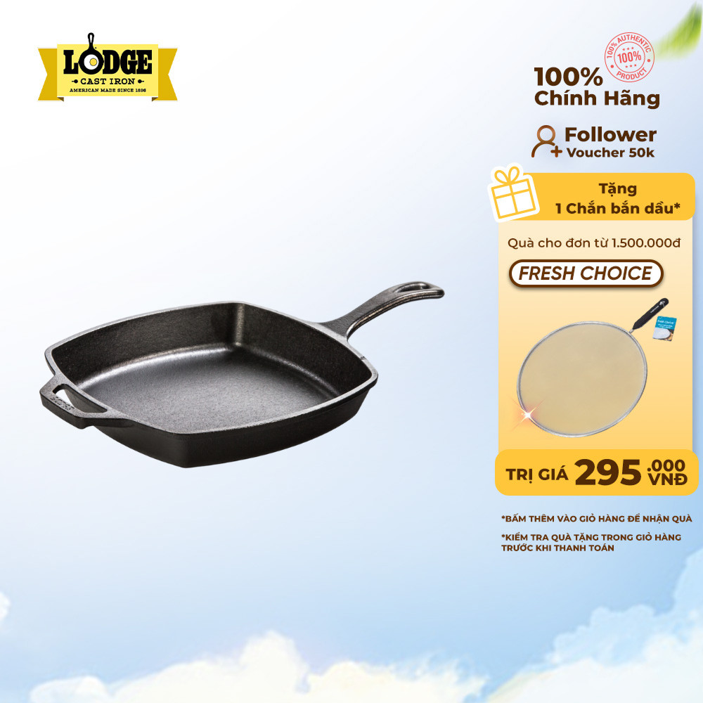Lodge - Chảo gang hình vuông - 26cm