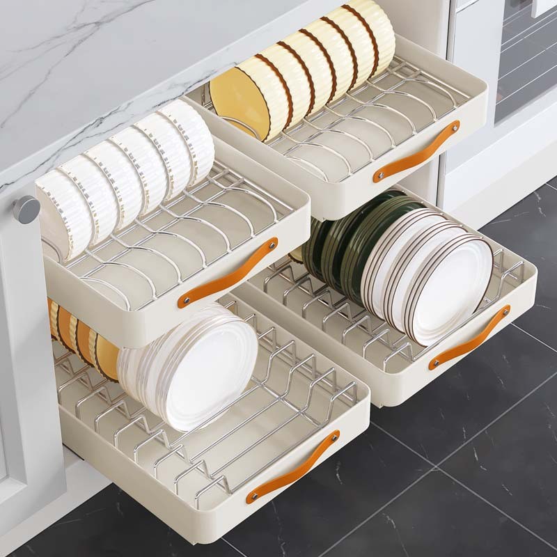 [Sản phẩm mới] Giá đựng bát đĩa Tủ kéo Giỏ bếp Tủ bát đĩa bên trong Bát thoát nước Giá ngăn kéo Giá 