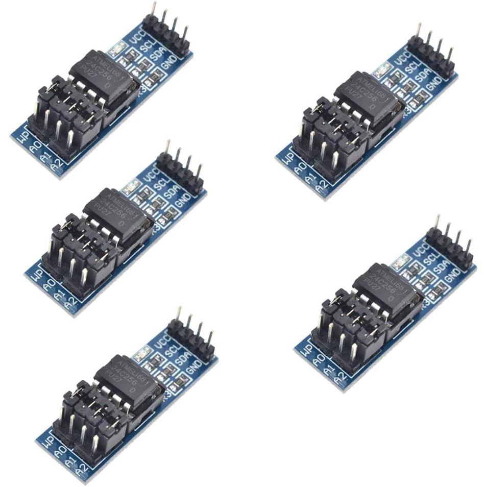 HiLetto 5 chiếc AT24C256 Giao diện I2C 256k Bit Mô-đun bộ nhớ EEPROM