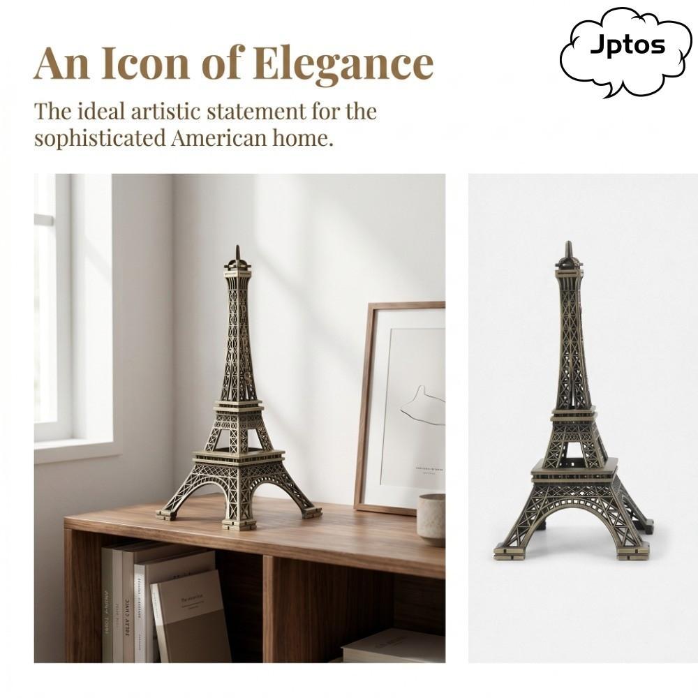 JPTOS Paris Tháp Eiffel Tượng Tượng, Mô Hình Tháp Eiffel Sáng Tạo Màu Đồng, Lưu Niệm Paris Thu Nhỏ T
