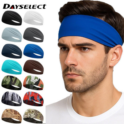 DAYSELECT 1 Cái Thể Thao Thể Dục Băng Đô Rộng Băng Lụa Co Giãn Yoga Chạy Màu Trơn Tóc