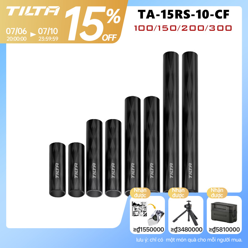Bộ thanh sợi Carbon TILTA 15mm (10cm / 15cm / 20cm / 30cm) 1 cặp TA-15RS