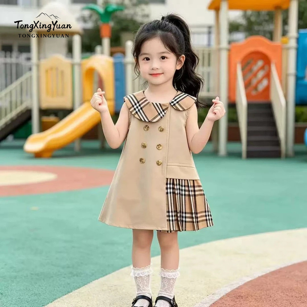 Preppy Phong Cách Bé Gái Kẻ Sọc Hai Lông Đầm Công Chúa Tính Khí Cho Bé Ôm Hơn Nhìn Váy Bé Gái Giữa C