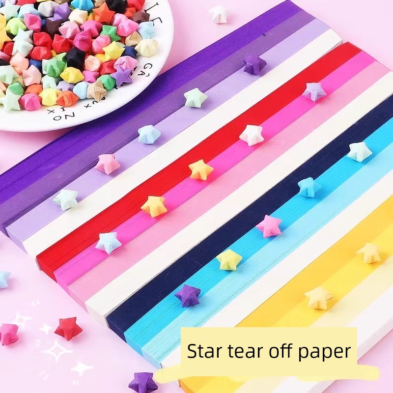 giấy gấp origami giấy gấp ngôi sao giấy gấp sao 1000 tờ Ngôi Sao Nhiều Màu Sắc Origami Dải Chuyển Mà