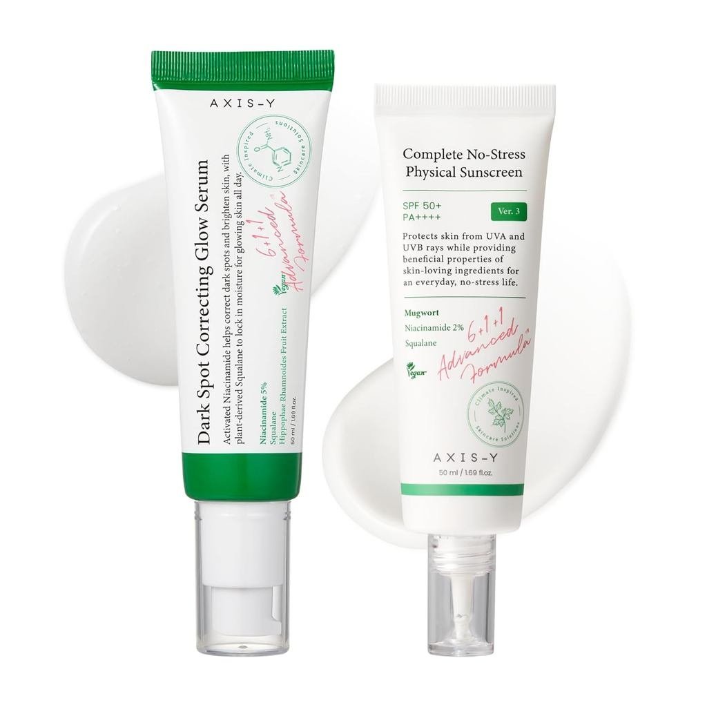 AXIS-YNiacinamidecareDuo-SPF50OTC-RegulationMineralSunscreen & DarkSpotCorrectingGlowSerum-Exclusive