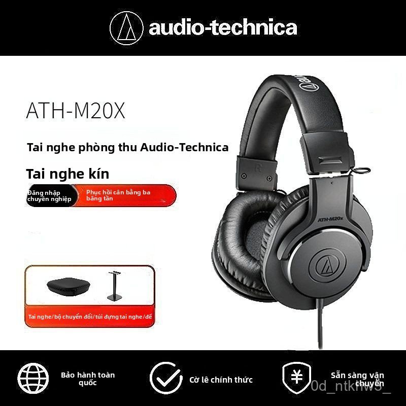 Tai nghe kiểm âm chuyên nghiệp Audio-Technica ATH-M20x, âm thanh trung thực chất lượng