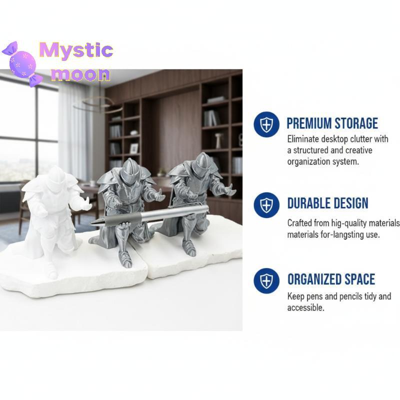 [Mystic] Hộp đựng bút Knight quỳ: -Style Armor Desktop Stand Decor [Mới]