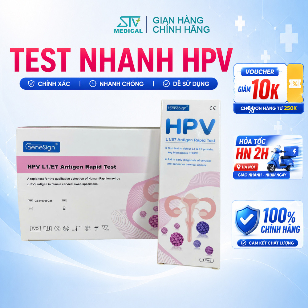 Bộ Test HPV Tại Nhà Genesign - Tự Lấy Mẫu Phát Hiện HPV Nguy Cơ Cao Nhanh Chính Xác