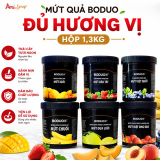 Mứt Quả Boduo Đủ Hương Vị - Hộp 1,3kg Đa Ứng Dụng Pha Chế, Làm Nhân Bánh