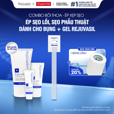 Combo Ngăn Ngừa Và Làm Xẹp Sẹo Lồi, Phì Đại, Sẹo Sinh Mổ, Sẹo Phẫu Thuật Dành Cho Bụng (Gel + Miếng Dán FX 2.5 X 55cm)