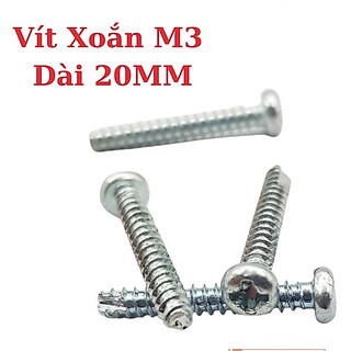 Vít xoắn m3+20mm mũ lồi vít m3 dài 20mm sử dụng bắt hộp nhựa bản mạch điện tử - shoplinhkienm2m
