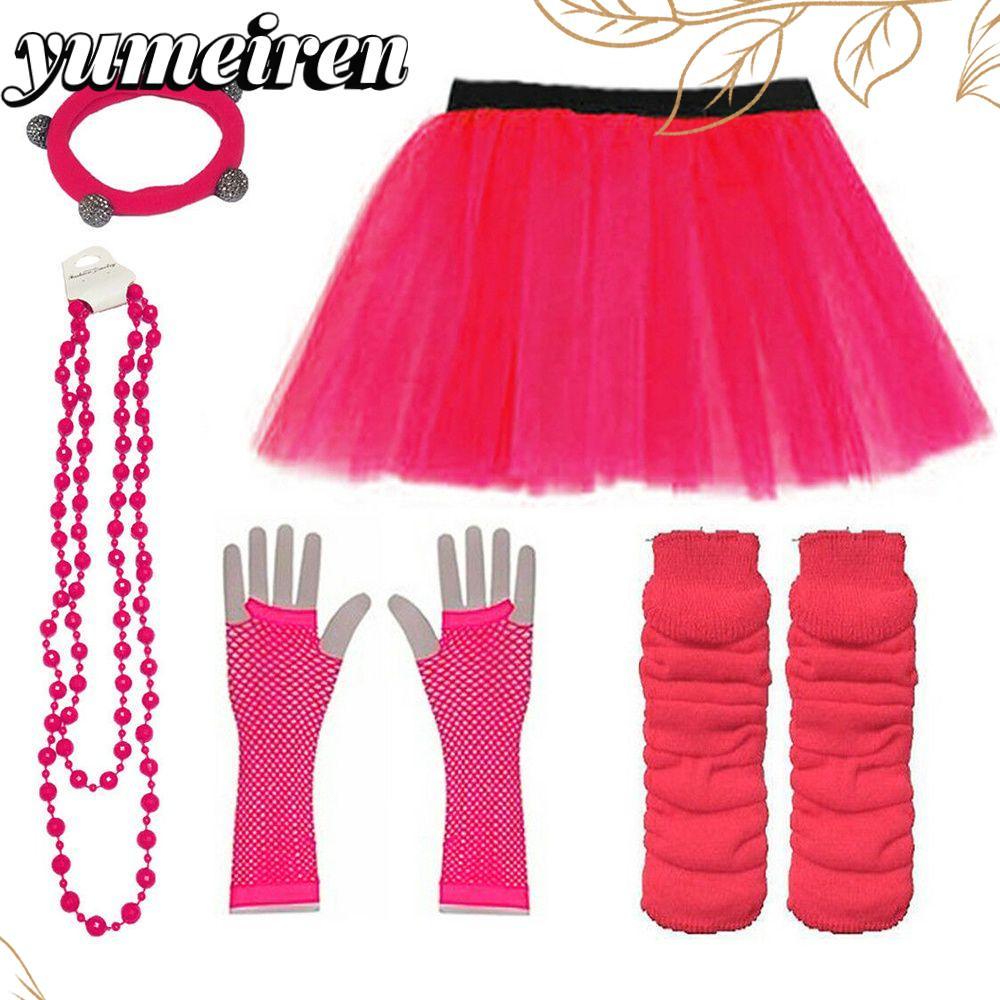 YUMEIREN Neon 80s Tutu Váy Prom Đảng Headband Hen Party