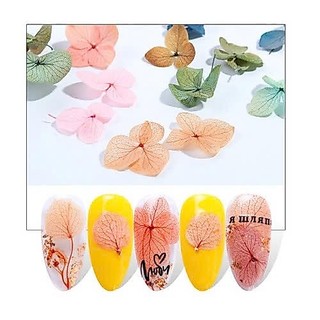 Hoa khô lụa cánh to trang trí móng nail
