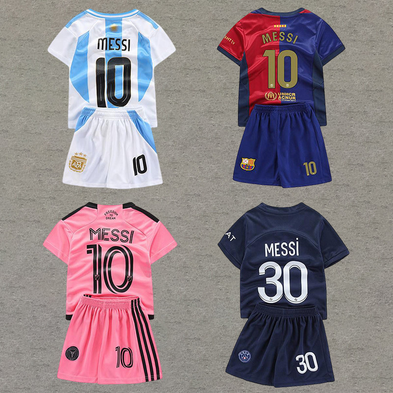 Áo đấu trẻ em Basas Messi số 10 Argentina Miami International Big Football jersey Messi jersey