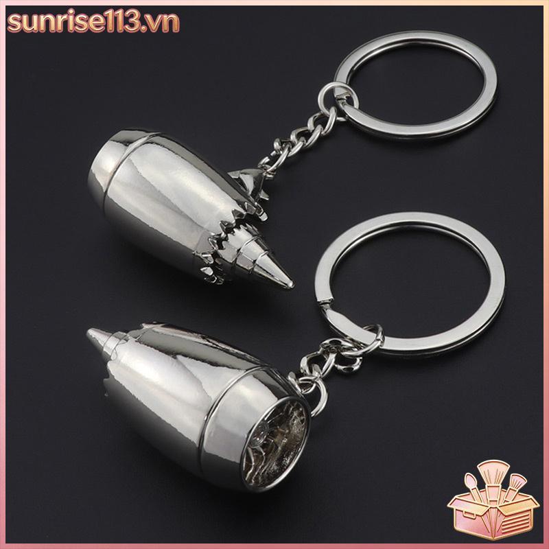 SR Beauty Thiết Kế Mới Kim Loại Máy Bay Động Cơ Móc Khóa Mini Jet Động Cơ Móc Khóa Quà Tặng Mới