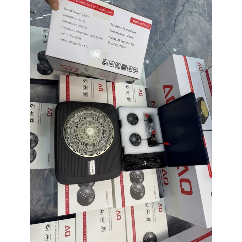 Loa Sud AQ audio liền DSP kèm loa toàn giải MidTreb nhỏ gọn cắm rắc zin