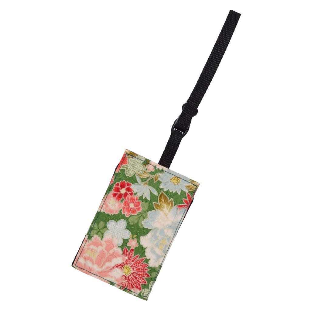 Funs Travel Goods Luggage Tag Name Tag Japanese Pattern Luggage Tag Suitcase Made in Japan Peony Gre